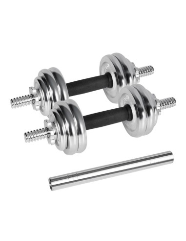 Rebel active hantle regulowane chromowane w walizce z gryfem, zestaw 15 kg