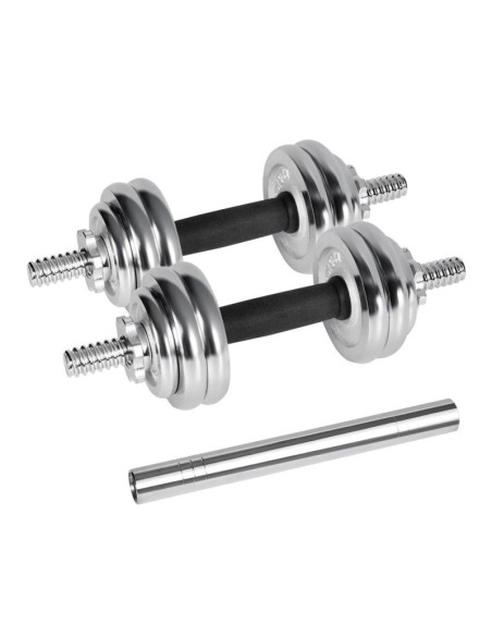 Rebel active hantle regulowane chromowane w walizce z gryfem, zestaw 15 kg