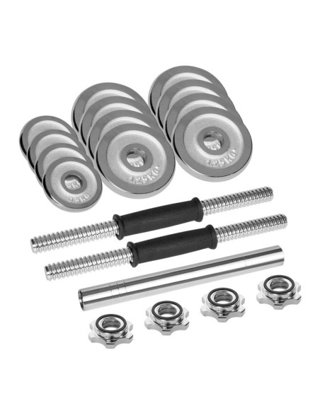 Rebel active hantle regulowane chromowane w walizce z gryfem, zestaw 15 kg