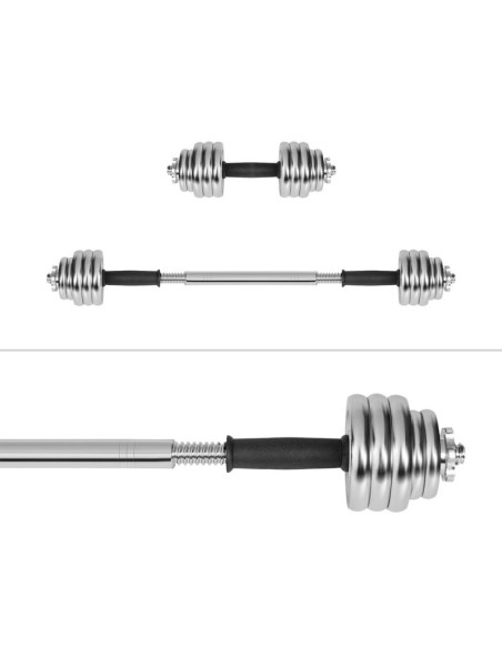 Rebel active hantle regulowane chromowane w walizce z gryfem, zestaw 15 kg