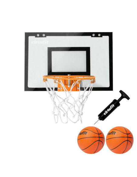 Virtufit tablica do koszykówki pro mini z 2 piłkami i pompką - czarna