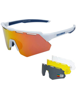 Rockbros okulary sportowe biało-niebieskie