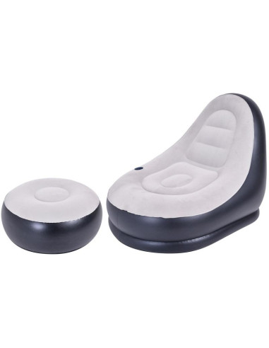 Fotel dmuchany z podnóżkiem deluxe 125x100x85cm 22321