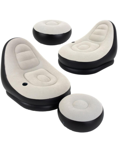 Fotel dmuchany z podnóżkiem deluxe 125x100x85cm 22321