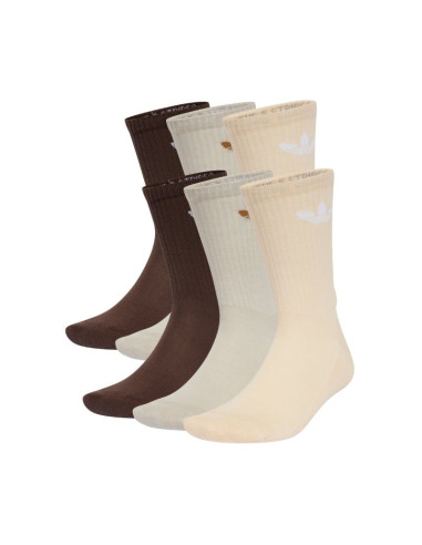 Skarpety adidas trefoil cushion crew socks 6 pairs beżowe, brązowe ix5274