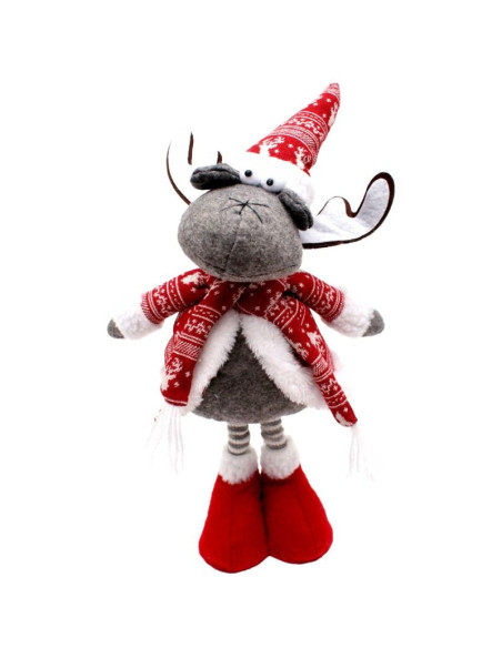 Renifer dekoracyjny na teleskopowych nogach 45-60cm czerwony