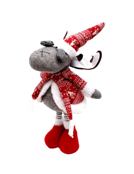 Renifer dekoracyjny na teleskopowych nogach 45-60cm czerwony