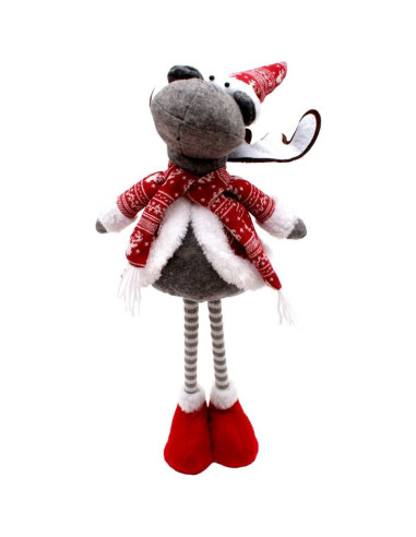 Renifer dekoracyjny na teleskopowych nogach 45-60cm czerwony