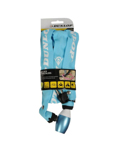 Zapięcie rowerowe dunlop łańcuch na zamek dł.120cm - niebieski