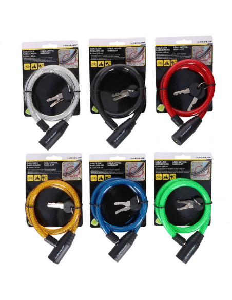 Zapięcie rowerowe dunlop cable lock d12mm 65 cm st 6ass 82646