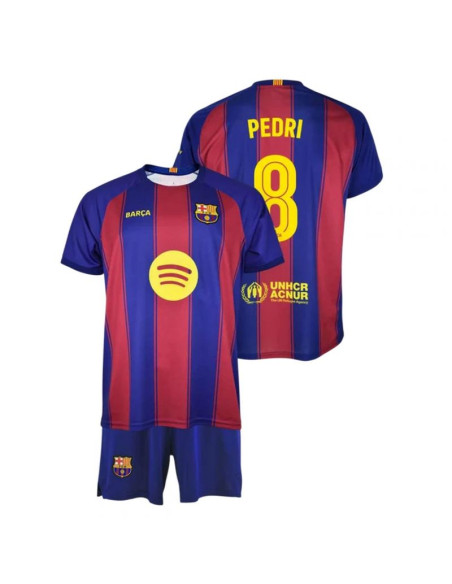 Fc barcelona pedri komplet koszulka spodenki junior box 2025/26 bc19ep