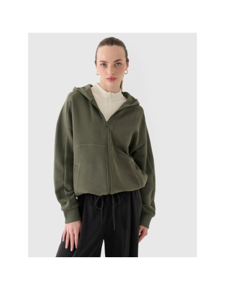 Bluza dresowa rozpinana z kapturem damska 4f 4fraw24tswsf2055-43s