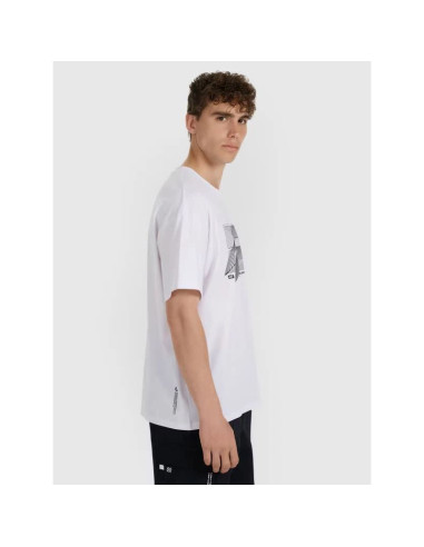 T-shirt regular z nadrukiem męski 4f 4fraw25ttshm3259-10s