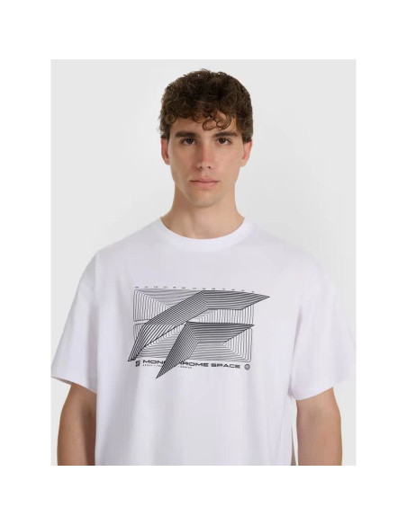 T-shirt regular z nadrukiem męski 4f 4fraw25ttshm3259-10s