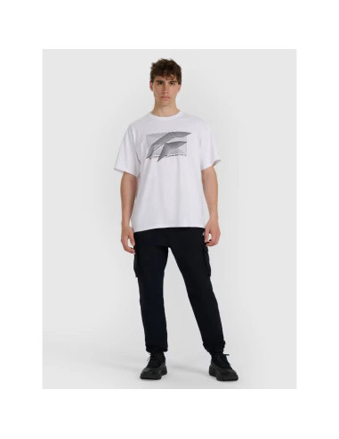 T-shirt regular z nadrukiem męski 4f 4fraw25ttshm3259-10s