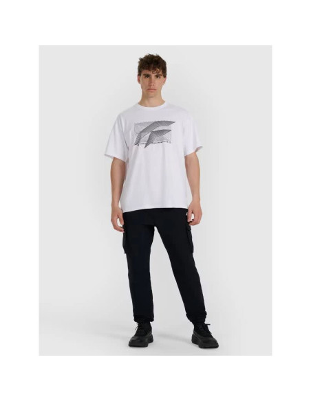 T-shirt regular z nadrukiem męski 4f 4fraw25ttshm3259-10s