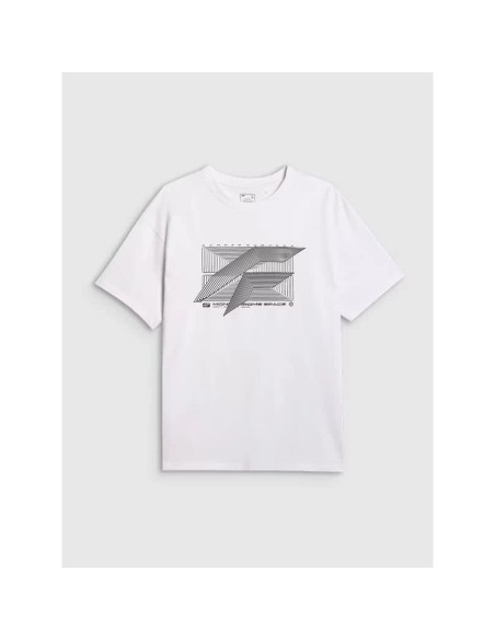 T-shirt regular z nadrukiem męski 4f 4fraw25ttshm3259-10s