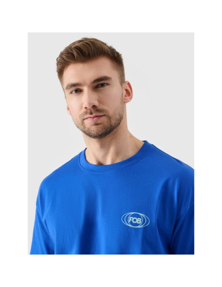 T-shirt oversize z nadrukiem męski 4f 4frss24ttshm2535-36s