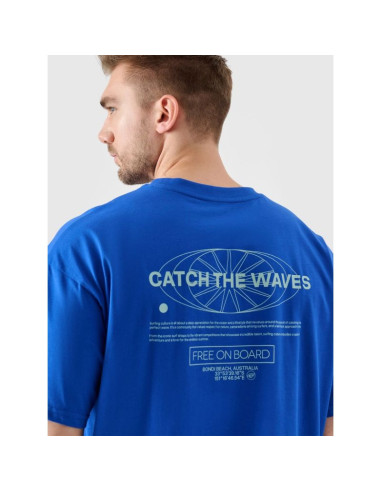 T-shirt oversize z nadrukiem męski 4f 4frss24ttshm2535-36s