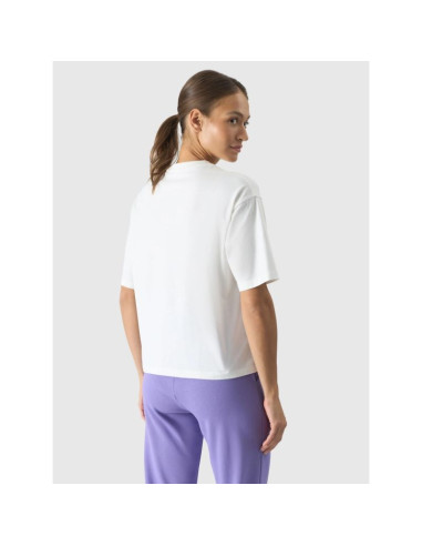 T-shirt oversize z nadrukiem damski 4f 4frss24ttshf2089-11s