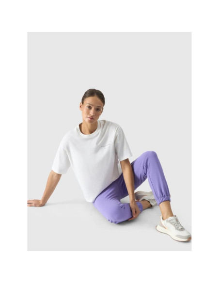 T-shirt oversize z nadrukiem damski 4f 4frss24ttshf2089-11s