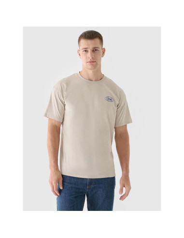 T-shirt oversize z nadrukiem męski 4f 4frss24ttshm2535-83s