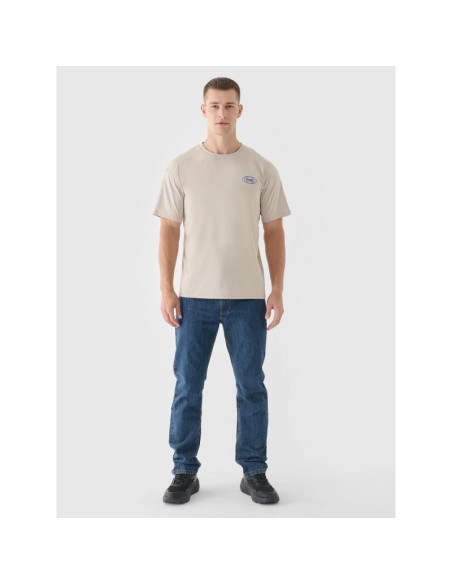 T-shirt oversize z nadrukiem męski 4f 4frss24ttshm2535-83s