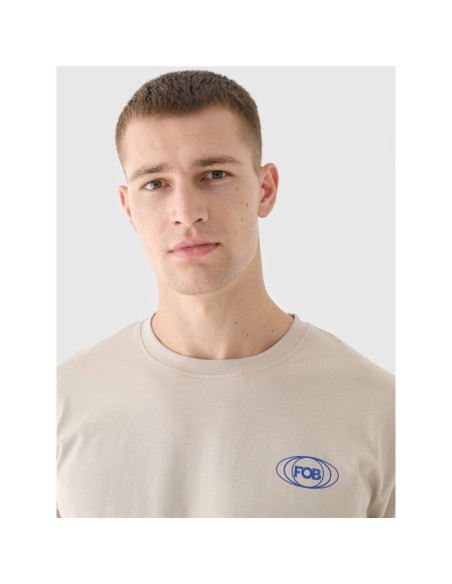 T-shirt oversize z nadrukiem męski 4f 4frss24ttshm2535-83s