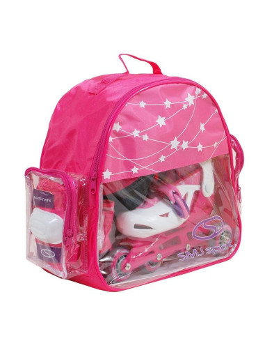 Zestaw smj sport combo pink led: 2w1 wrotko-rolki