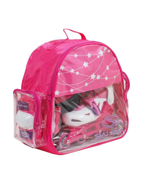 Zestaw smj sport combo pink led: 2w1 wrotko-rolki