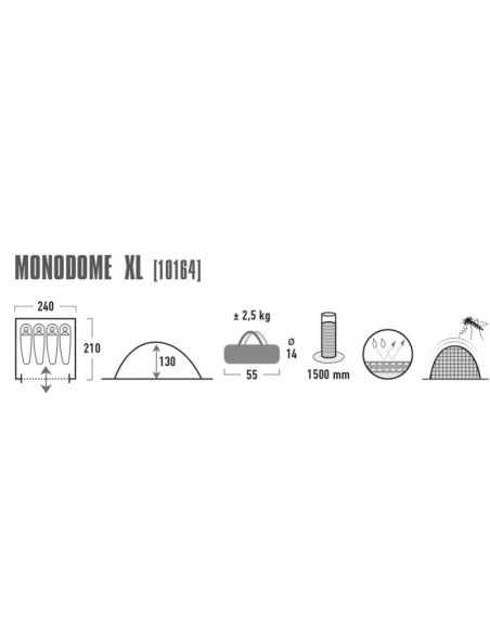 Namiot high peak monodome 4 niebiesko szary 10164