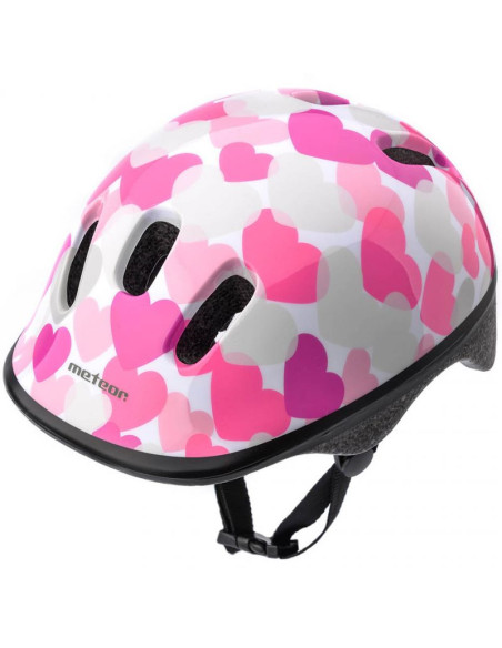 Kask rowerowy meteor ks06 hearts pink roz s 48-52cm jr 24819