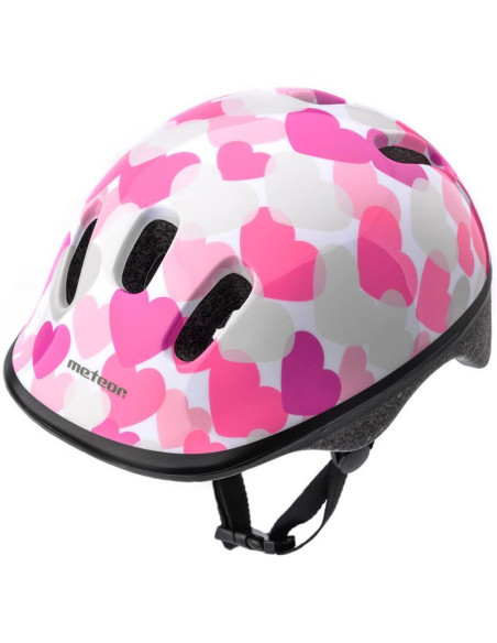 Kask rowerowy meteor ks06 hearts pink roz s 48-52cm jr 24819