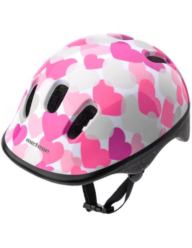 Kask rowerowy meteor ks06 hearts pink roz s 48-52cm jr 24819