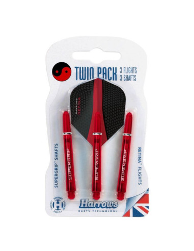 Harrows twin pack shafty supergrip + piórka retina