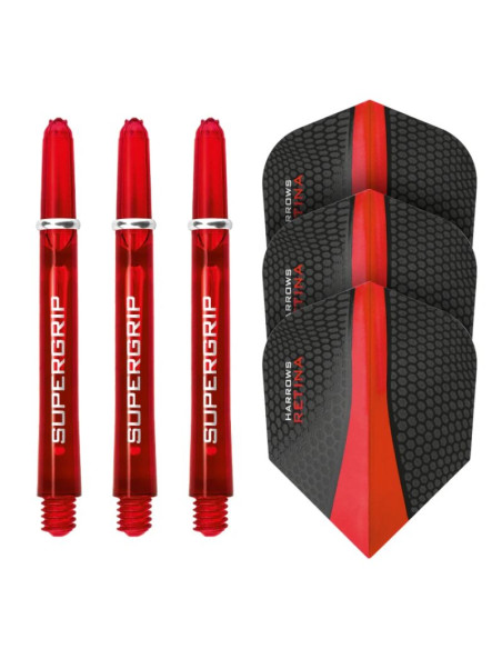 Harrows twin pack shafty supergrip + piórka retina
