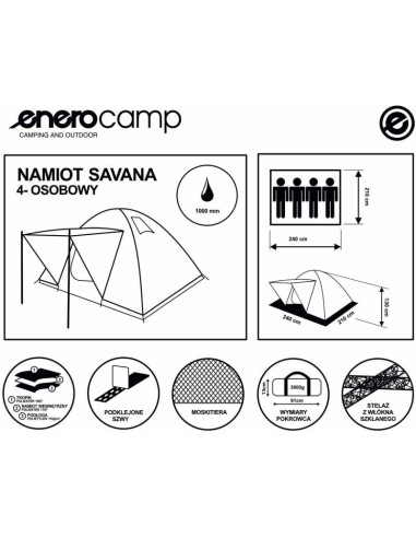 Namiot 4 osobowy iglo savana 210x240x130cm