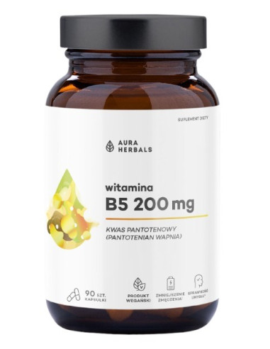 Witamina B5 200 Mg, Kwas Pantotenowy (90 Kaps.)
