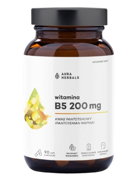 Witamina B5 200 Mg, Kwas Pantotenowy (90 Kaps.)