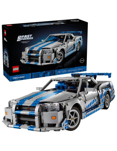 Lego technic 42210 samochód nissan skyline gt-r (r34) z filmu za szybcy, za wściekli