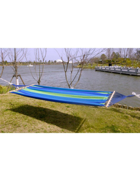Hamak ogrodowy 1 osobowy 200x100cm z drążkiem 1006048