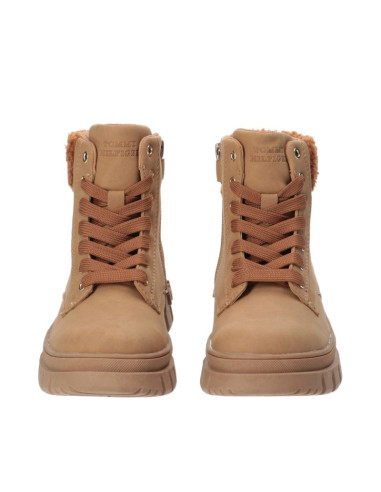 Buty tommy hilfiger lace-up bootie cognac w
