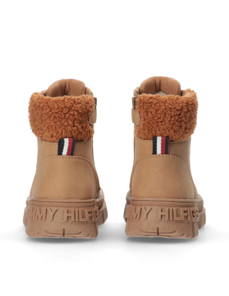 Buty tommy hilfiger lace-up bootie cognac w