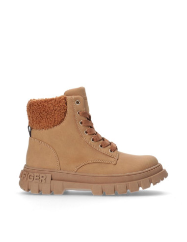 Buty tommy hilfiger lace-up bootie cognac w