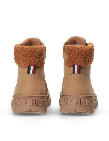 Buty tommy hilfiger lace-up bootie cognac w