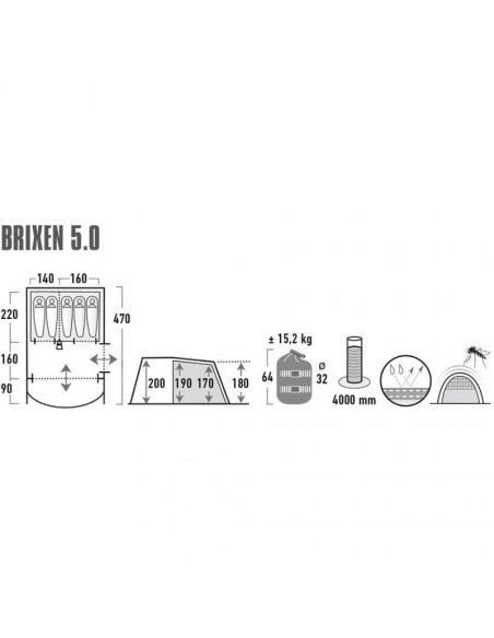 Namiot high peak brixen 5.0 11816