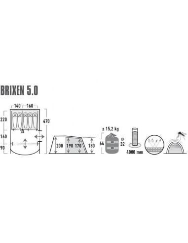 Namiot high peak brixen 5.0 11816