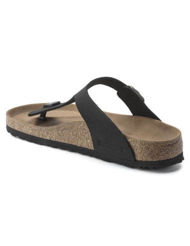 Japonki birkenstock gizeh birko-flor damskie narrow black na wąską stopę wegańskie czarne (1020487)
