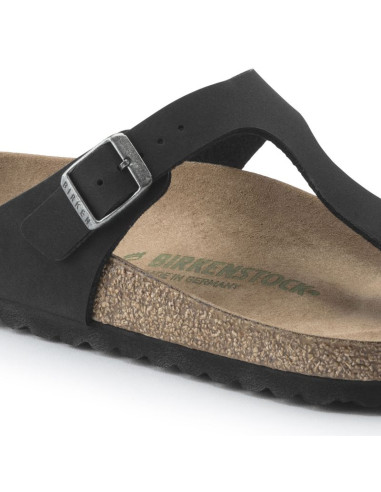 Japonki birkenstock gizeh birko-flor damskie narrow black na wąską stopę wegańskie czarne (1020487)
