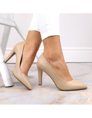 Czółenka na obcasie sergio leone w sk415